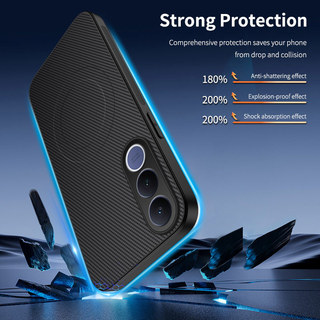 Vỏ bọc từ tính bằng sợi Carbon cho Vivo V70 FE Vỏ mờ sang trọng chống sốc Sạc không dây Vỏ chống sốc