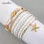 AqToCna 1 Bộ Vòng Tay Đính Hạt Sao Biển Thời Trang Cho Nữ Cô Gái Phong Cách Bohemian Thường Ngày Dễ Thương Hợp Thời Trang Đính Hạt Vòng Tay Trang Sức Quà Tặng AqToCna