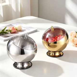 Bát xiên bằng thép không gỉ có nắp Nước sốt Bát gia vị Buffet Lẩu gia vị Lọ thương mại Bát gia vị hình cầu Cốc WIQZ