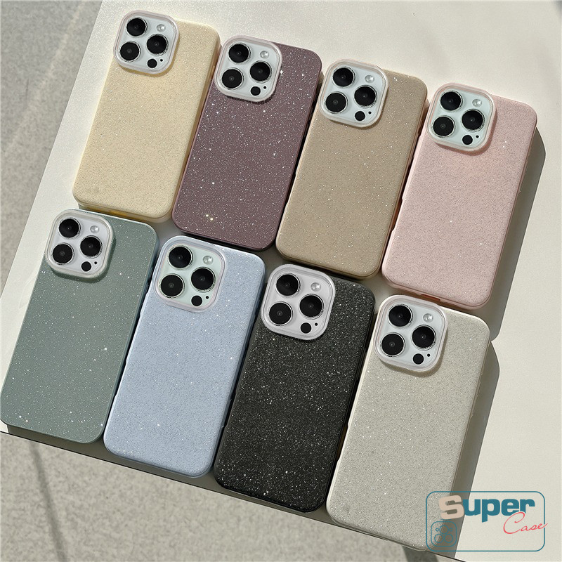 Ốp Lưng Tương Thích Cho IPhone 16 13 15 12 14 11 Pro Max Air 7 8 Plus XR X XS Max 14 15 16 Plus Hai Lớp Màu Lấp Lánh 2 Trong 1