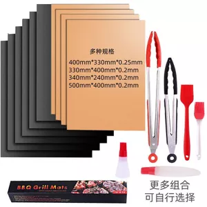 Thảm nướng BBQ ngoài trời teflon sợi thủy tinh Chống dính Nhiệt độ cao Thảm nướng đen Bộ teflon ngoài trời BBQ BBQ thảm sợi thủy tinhJ3sgR2Fu3