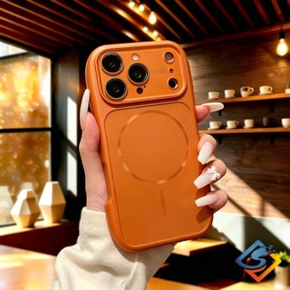 Ốp Điện Thoại Dark Cherry Slim Eo AG Matte Cho iPhone 17 Pro Max 13 14 15 16 Pro Max Khung Mềm Vỏ Từ Tính Chống Sốc Chống Rơi Có Bảo Vệ Ống Kính
