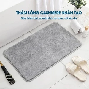 Thảm chùi chân lâu chân lông cashmere nhân tạo