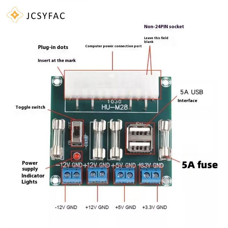 JCSYFAC 1 Bộ Chuyển Đổi Nguồn Cung Cấp Mô Đun Kiểm Tra Nguồn Điện Mạch Ổ Cắm Mô Đun HU-M28W Máy Tính Để Bàn Điện ATX Chuyển Ban Mới