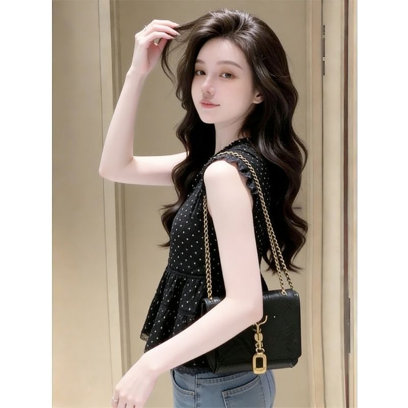 [Thời gian có hạn Seckill] Áo sơ mi voan không tay Agaric Edge phong cách Pháp dành cho nữ 2026 Phong cách mới Mùa hè Áo sơ mi nhỏ tinh tế thời trang Áo giảm tuổi