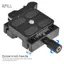 Apill GOWENIC Tấm phát hành nhanh Kẹp 50mm Đầu bi có thể điều chỉnh Khóa kép 3/8in & 1/4in Vít chuyển đổi tương thích cho ArcaTripodMonopod