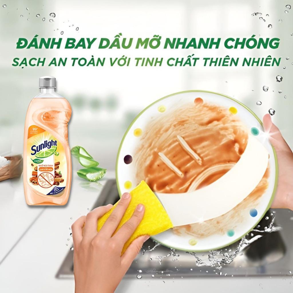 Nước Rửa Bát Sunlight 400g Hương Chanh – Làm Sạch Sâu, Đánh Bay Dầu Mỡ, Dịu Nhẹ Da Tay An Toàn