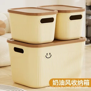 Smiley Đồ lặt vặt Để Bàn Hộp Bảo Quản Ban Công Hộp Bảo Quản Ăn Nhẹ Ký Túc Xá Để Bàn Hộp Bảo Quản Lưu Trữ Nhựa Hộp Bảo Quản YGYU