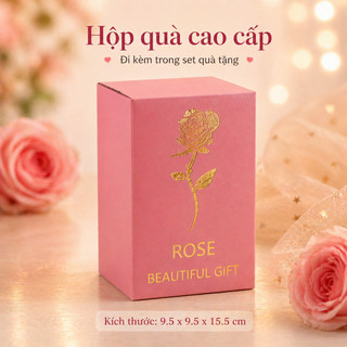 Hộp quà hoa bất tử – Trái tim, hoa hồng, bóng bay chữ S, đèn LED, quà bạn thân & sinh nhật – Món trang trí bàn đẹp