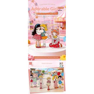 JIANWU Dễ Thương Power Girl Series Kawaii Nhân Vật Phong Cảnh Chất Liệu Cắt Dán Thêu Sò PET Miếng Dán Sáng Tạo Tạp Chí Văn Phòng Phẩm