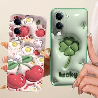 Dành Cho Vivo Y04 Y04e Y04s V2430 Ốp Điện Thoại Có Họa Tiết Thỏ Mèo Hoạt Hình Dễ Thương Bảo Vệ Ống Kính Vivo Y04S Y04 4G Vỏ TPU Silicon Mềm