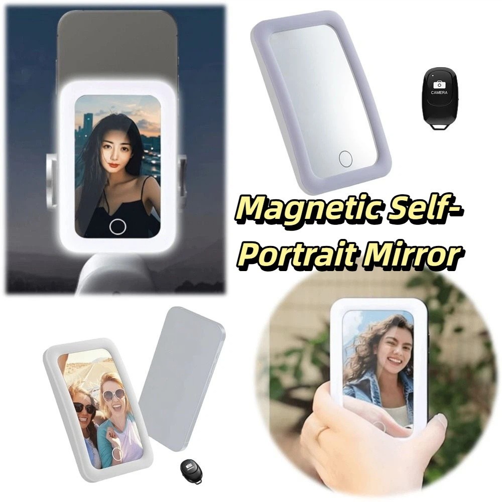 Gương selfie DOAOV78N, Gương selfie điện thoại Led góc rộng, Tạo nội dung Mặt sau di động Hút selfie Gương trang điểm trang điểm