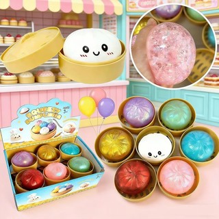 Hộp bí ẩn bánh bao lấp lánh: Quả bóng căng thẳng 6 màu, Đồ chơi cảm giác để bàn thẩm mỹ, Quà tặng Fidget văn phòng sáng tạo