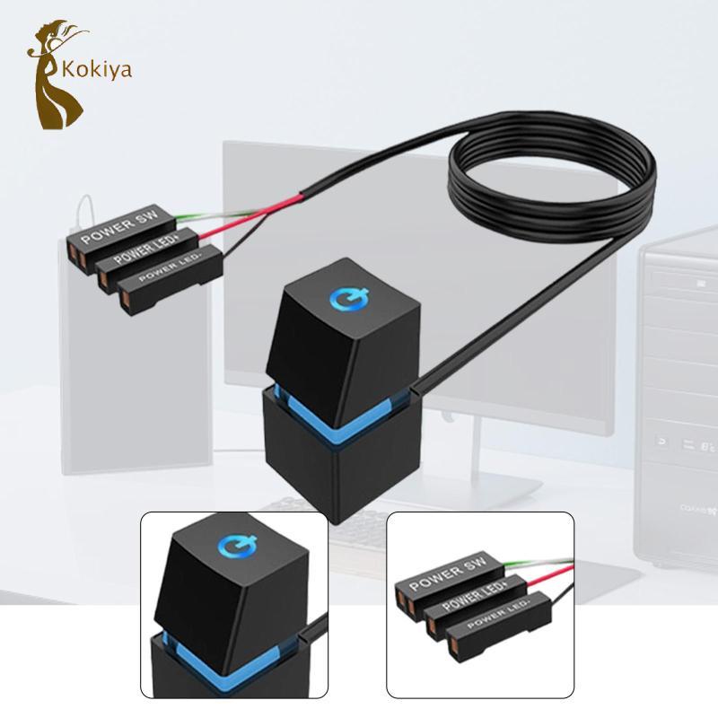 Kokiya Desktop Pc Công tắc nguồn bên ngoài Cáp mở rộng 1,8m Nút nhấn cho máy chủ máy tính Đồ dùng văn phòng tại nhà