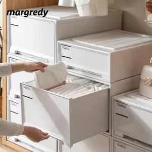 Hộp Bảo Quản Tủ Quần Áo MARGREDY, Hộp Bảo Quản Ngăn Kéo Đa Năng Hộp Bảo Quản, Nhựa Bền Kết Hợp Tiết Kiệm Không Gian Có Thể Xếp Chồng Hộp Đựng Quần Áo Hộ Gia Đình