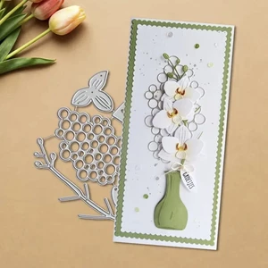 Bình Hoa Kim Loại Thép Carbon Cắt Khuôn Handmade DIY Album Ảnh Thiệp Chúc Mừng Cắt Chết Giấy Thủ Công Sổ Lưu Niệm Dập Nổi Khắc Bản Mẫu