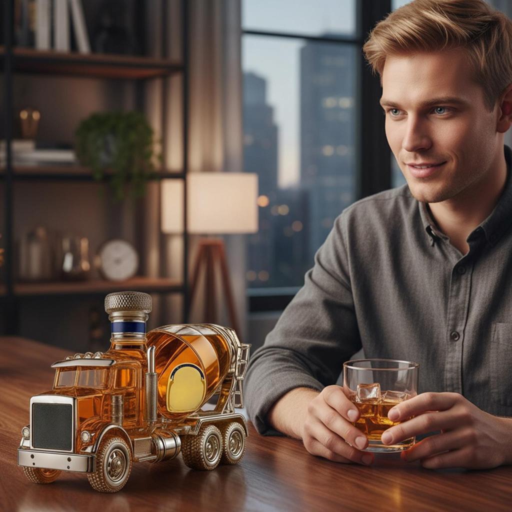 Thủy Tinh Whisky Bình Đựng Rượu Whisky Chủ Đề Xi Măng Trộn Xe Tải Chai Hình Xe Tải Thủy Tinh Whisky Bình Rượu Hài Hước shopidaevn