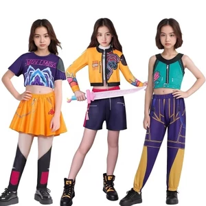 💕Chỗ💕 Trẻ Em Falcon K-POP Trang Phục Quần Áo Cho Bé Gái 3-12 Tuổi Mới Lạ Halloween Giáng Sinh