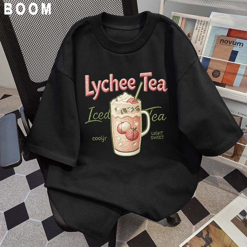 Áo thun chữ thêu nữ kiểu hàn quốc form rộng tay lỡ cổ tròn cotton mát - hè hot trend in cách dễ thương- Local brand #17
