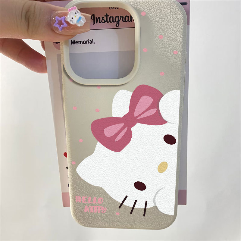 Ốp Lưng Iphone TPU hoa tiết da mềm kitty chấm bi 6/6plus/7/8/plus/x/xs/11/12/13/14/15/16/pro/max/plus/promax