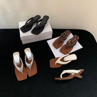 Giày Cao Gót Nữ Mũi Vuông Dày Gót Slip-On 35-41