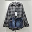 Áo sơ mi denim dài tay phong cách Hàn Quốc mới nhất, phối ren sang trọng