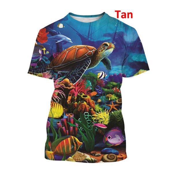 Áo Thun Thời Trang Mùa Hè In Hình 3D Rùa Biển Ngọt Nghĩnh Cho Nam Và Nữ