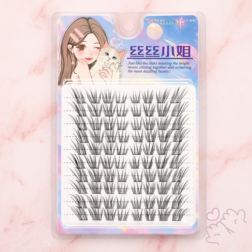 Lông mi giả Fox Style Wild Volume C Curl Hỗn hợp 10-13mm Đen