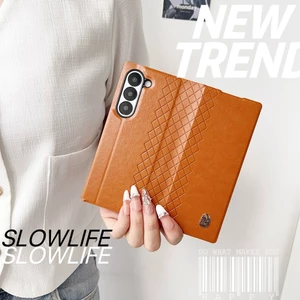 Bao Da Full Case zfold6 Túi Tay Chính Thức Thích Hợp Cho zfold6zfold6 Bao Da fold6 Samsung Bảo Vệ Flip Case