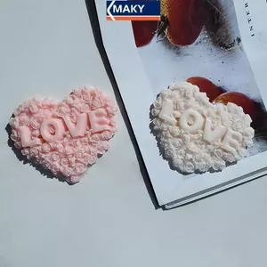 MAKY 1 Hoa Hồng Hình Trái Tim Khuôn Silicon DIY Hoa Tình Yêu Nến Thạch Cao Dụng Cụ Làm Socola Khuôn Đá Trang Trí Quà Tặng Ngày Lễ Tình Nhân VN