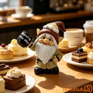 Tượng Gnome Cà Phê Điêu Khắc Nhựa Dễ Thương Trang Trí Máy Tính Để Bàn Cho Quán Cà Phê Gia Đình