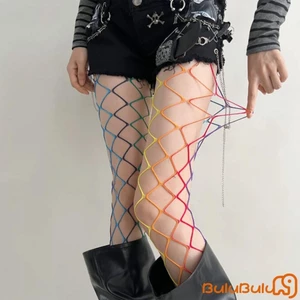Quần lưới cá nữ đầy màu sắc, thiết kế thoáng khí, cạp cao thời trang