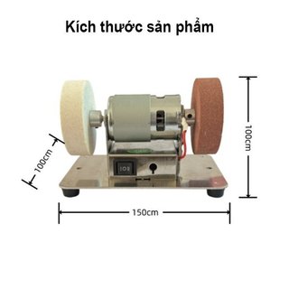 Máy mài dao băng ghế Mini Đá kép 220V 7 tốc độ Dụng cụ đánh bóng loại bỏ rỉ sét bằng thép không gỉ