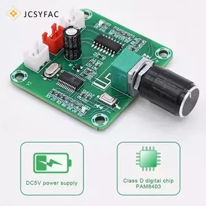 JCSYFAC 1 Bộ PAM8403 Bảng khuếch đại loa không dây DIY công suất nhỏ 5W * 2 XH-A158 Bảng khuếch đại công suất âm thanh siêu trong suốt 5.0 Mới