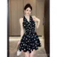 Đầm dây chấm bi phong cách phương Tây, form oversized dành cho cô nàng nóng bỏng