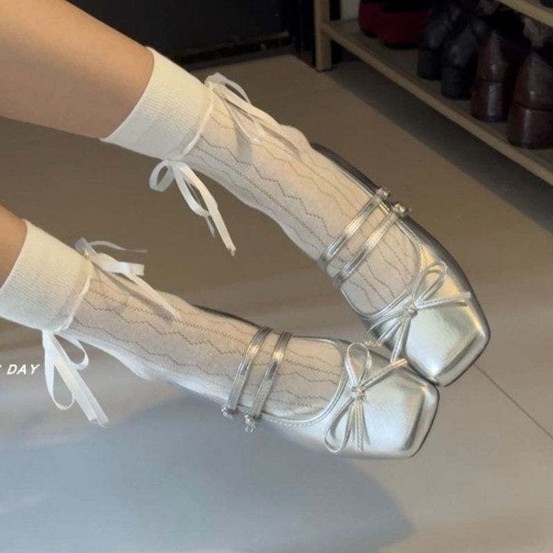 【✨Spot】Phong Cách Hàn Quốc Bạc 3CM Giày Mary Jane Nâng Cao Nữ / 2026 Giày Retro Phong Cách Mới