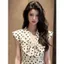 Jumpsuit Quần Short Mỏng Sang Trọng, Hoá Tiết Chấm Bi Trắng