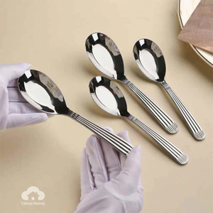 Muỗng thép không gỉ 304, muỗng dày dặn dùng trong khách sạn, gia đình, muỗng canh, muỗng cơm đáy phẳng.