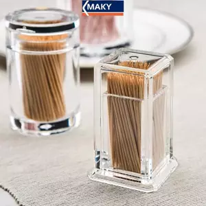 MAKY Hộp Răng Thiện Acrylic Trong Suốt Vuông Di Động Sáng Tạo Tiện Lợi Khách Nhà Phòng Khách Hộp Bảo Quản VN