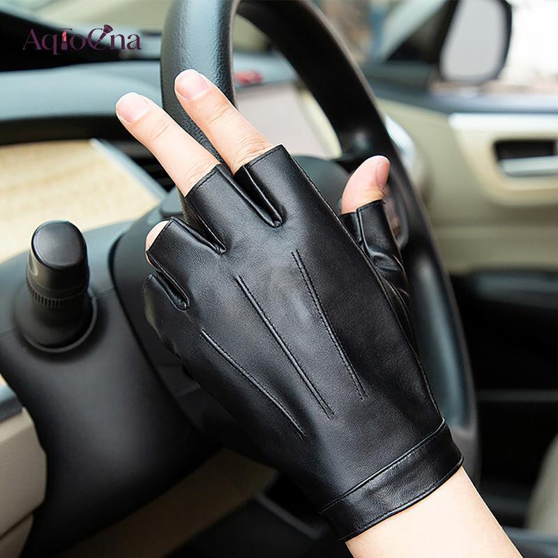 Găng tay nửa ngón nam da PUpunk, phù hợp lái xe ngoài trời từ AqToCna