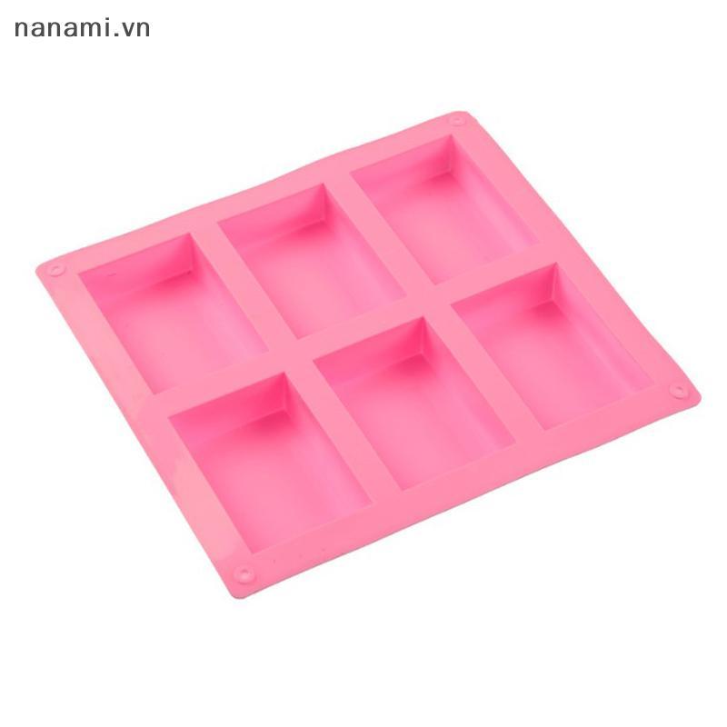 [nanami] Khuôn xà phòng silicon hình chữ nhật 6 ô dành cho khuôn làm xà phòng trang trí tự làm [VN]