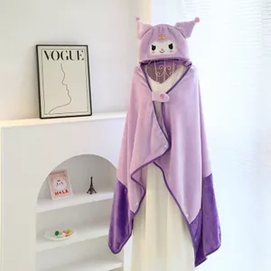 Hoạt Hình Dễ Thương Kuromi Quỷ Nhỏ Có Mũ Trùm Đầu Áo Cho Học Sinh Khăn Choàng Ấm Ngủ Áo Choàng Văn Phòng Điều Hòa Không Khí Chăn 428