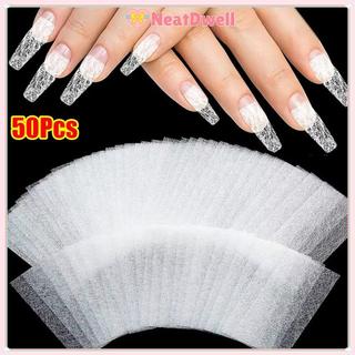 [Giao hàng từ Việt Nam] NETDWELL 50 Cái Nối dài móng tay bằng sợi thủy tinh bằng lụa, Bọc móng tay Acrylic, Gel UV không dệt 8x4cm Giấy sợi thủy tinh Pháp