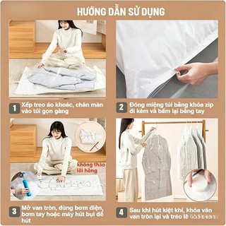 Túi hút chân không quần áo có 5 móc treo, bảo quản không nhăn, sắp xếp tủ quần áo gọn gàng