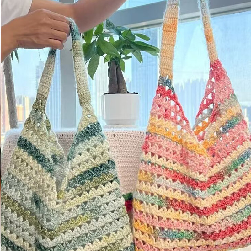 200g Len Loang Màu Ruyi,Cuộn Lớn Len Lông Vũ Fansen đan Khăn áo,mũ,  chăn,màu sắc chuyển dần