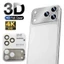Ống kính camera vòng kim loại 3D cho iPhone 17 Pro Max/17 Pro, kính cường lực bảo vệ ống kính sau, phụ kiện điện thoại