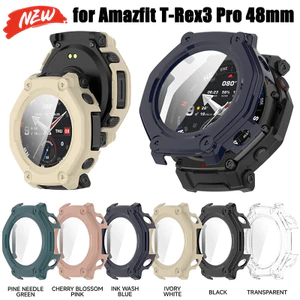 Ốp lưng + nắp kính cho Amazfit T-Rex3 Pro 48mm silicon mềm bảo vệ màn hình phụ kiện cản trước