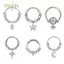 PNPIA- Thời Trang Pha Lê Thép Không Gỉ Sept Hoop Cliers Mũi Nhẫn Nữ Tragus Sụn Xoắn Xuyên Vòng Bông Tai Trang Sức