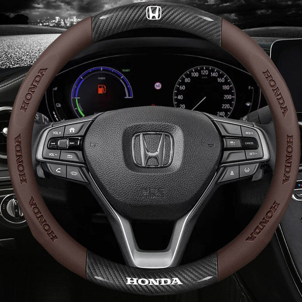 Bọc Vô Lăng Da Ô Tô Sợi Carbon Khâu Da Vô Lăng Dành Cho Xe Honda Accord City Civic Fit HRV CRV Beat Jazz Nội Thất Ô Tô