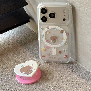 Ốp bảo vệ chân đế hình trái tim Cupid Puppy cho iPhone 11 12promax 13pro15pro 15promax 14 14promax 14pro 16 pro max 16 plus 17 17promax ốp lưng hai trong một